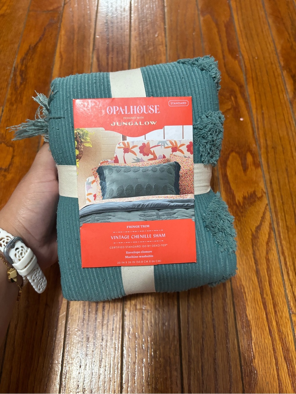 Opalhouse Teal Chenille Fringe Pillow Sham